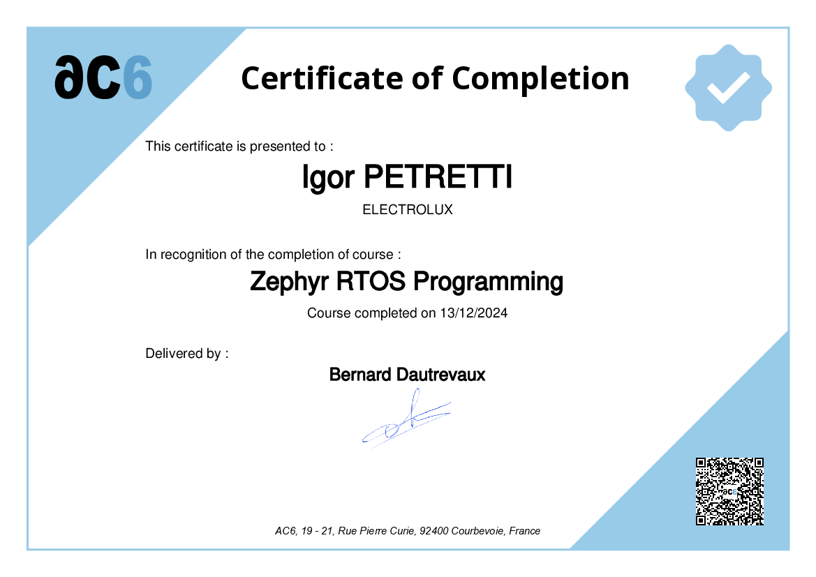 Certificate of Completion