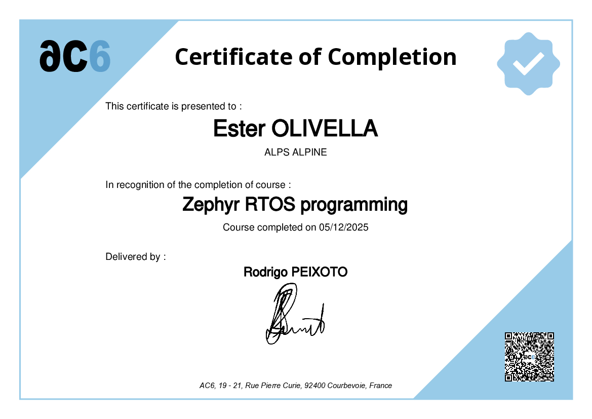 Certificate of Completion