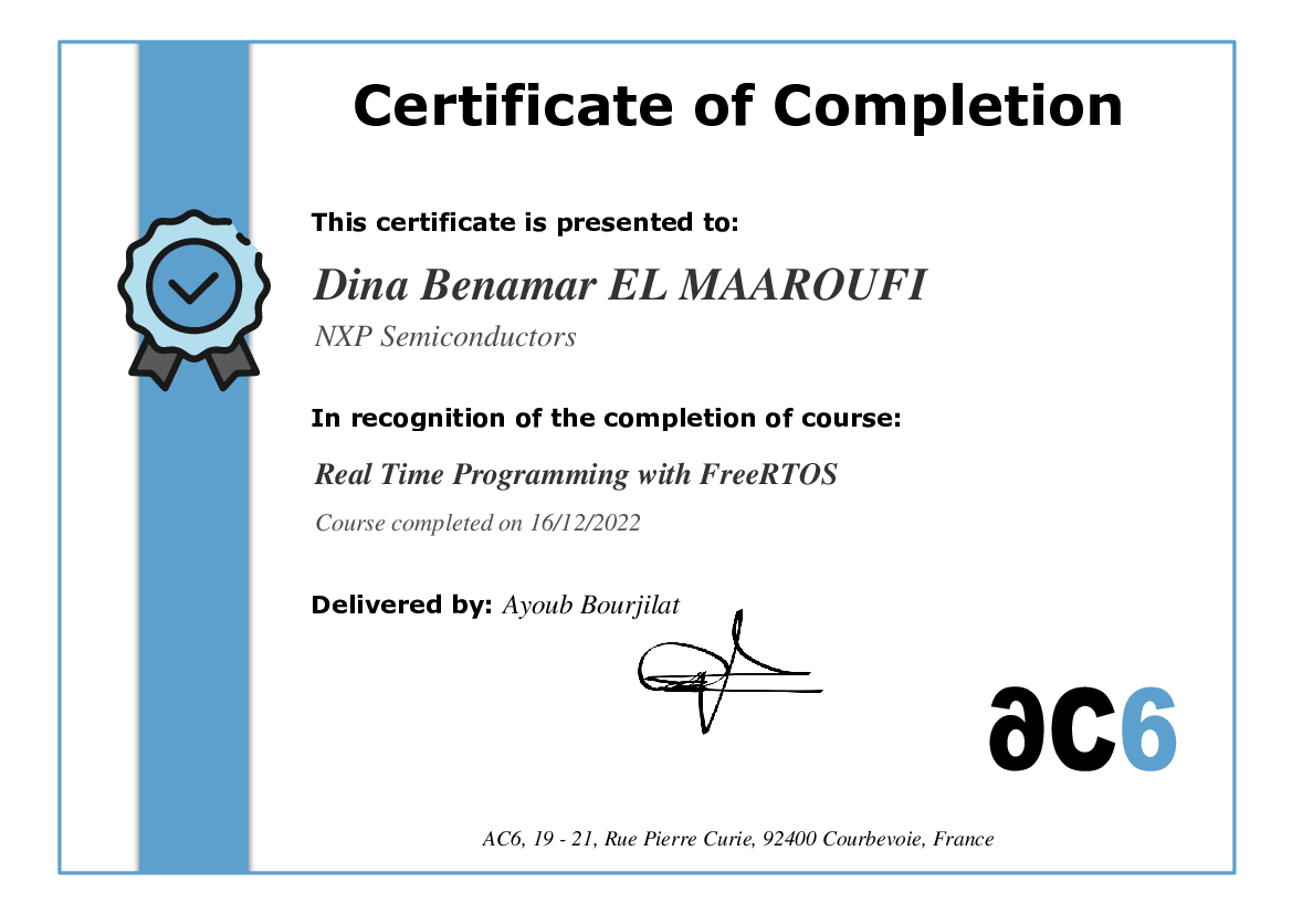 Certificate of Completion