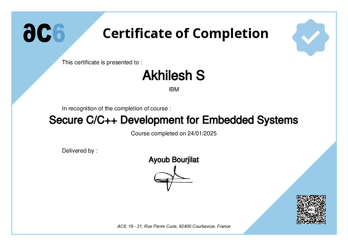 Certificate of Completion