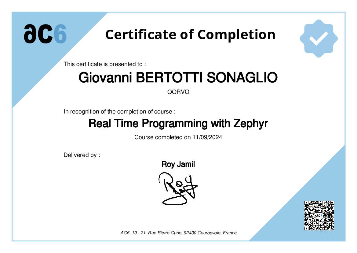 Certificate of Completion