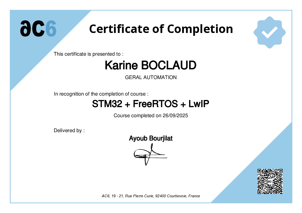 Certificate of Completion