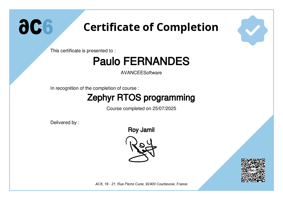 Certificate of Completion