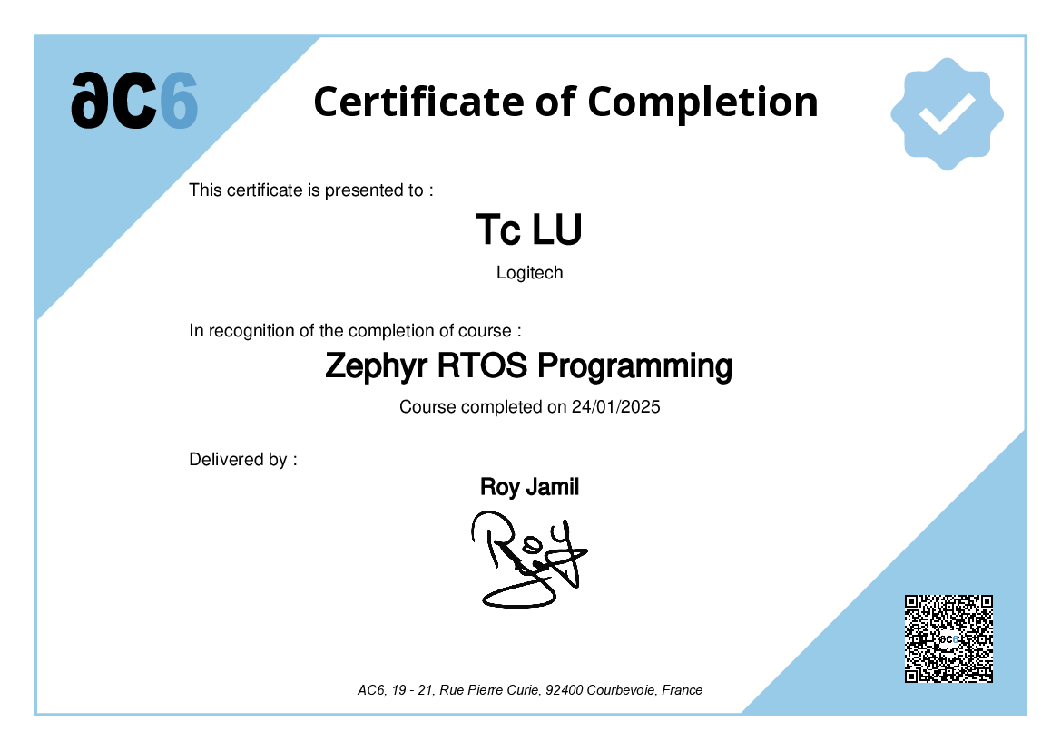 Certificate of Completion