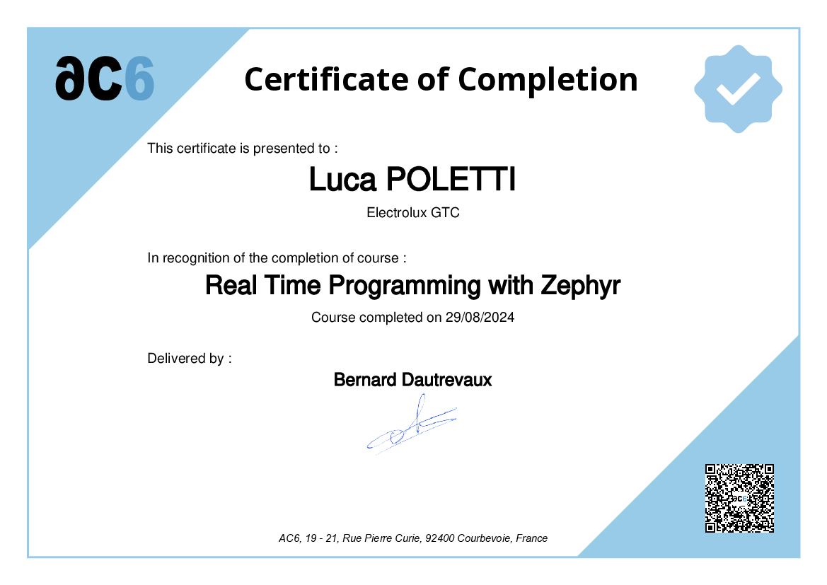 Certificate of Completion