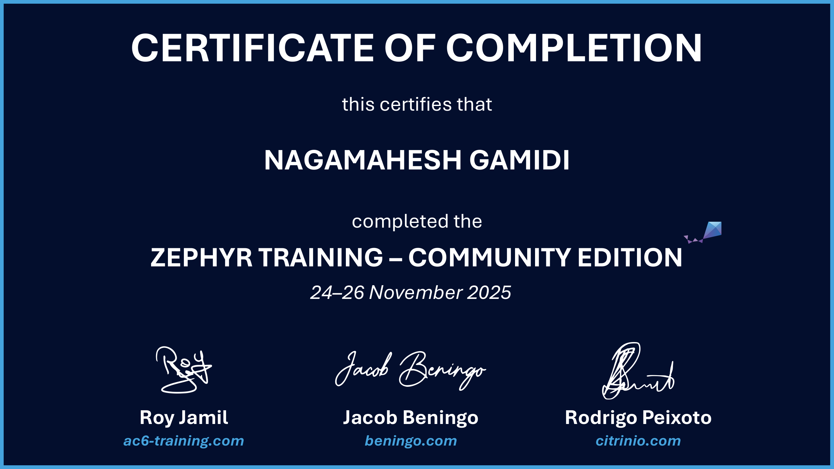 Certificate preview for Nagamahesh Gamidi