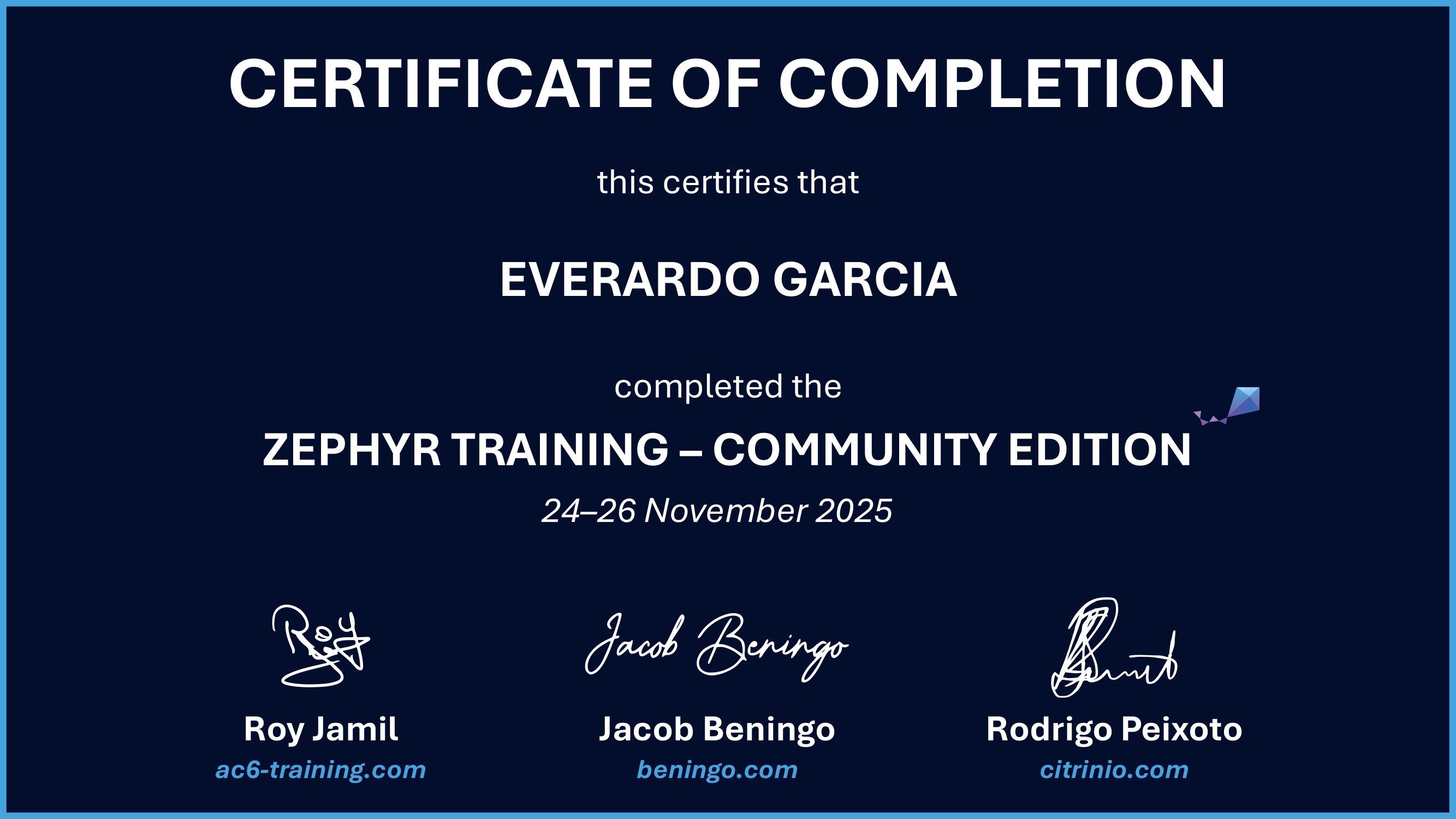 Certificate preview for Everardo Garcia