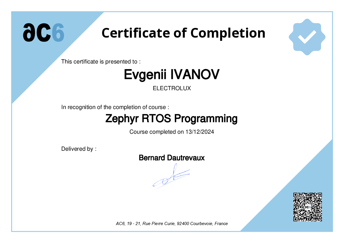 Certificate of Completion