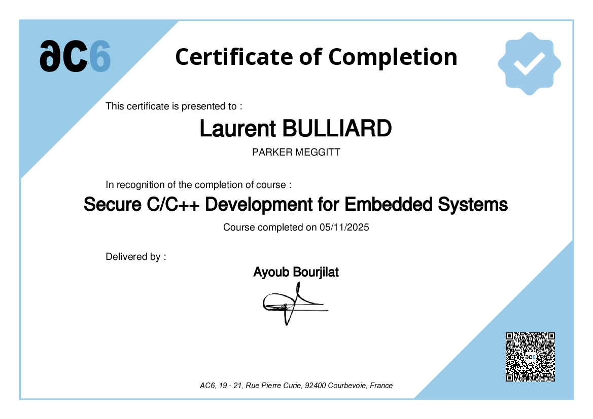 Certificate of Completion