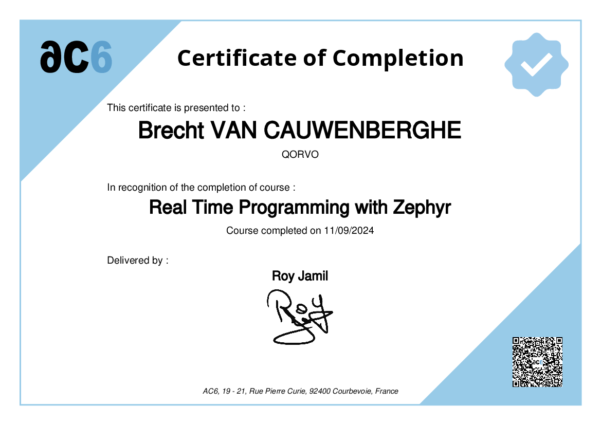 Certificate of Completion