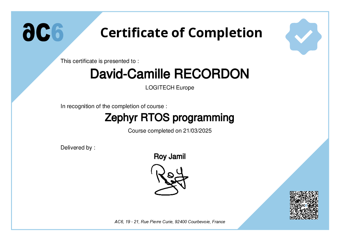 Certificate of Completion