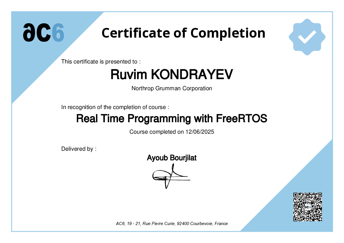 Certificate of Completion
