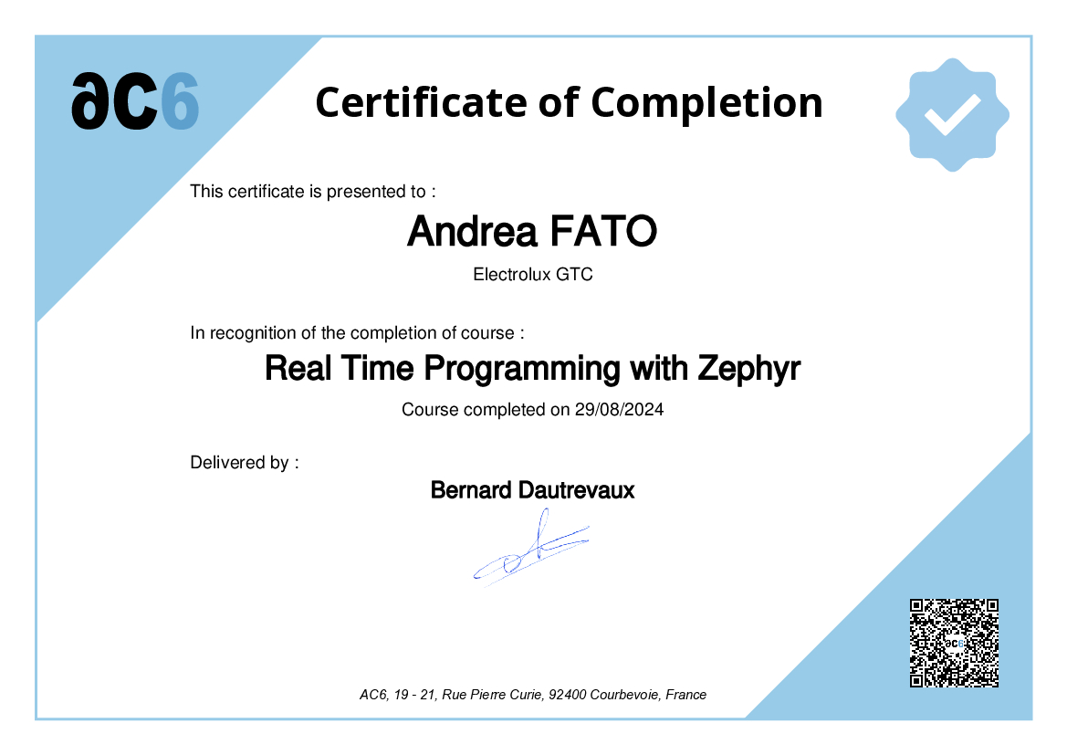 Certificate of Completion