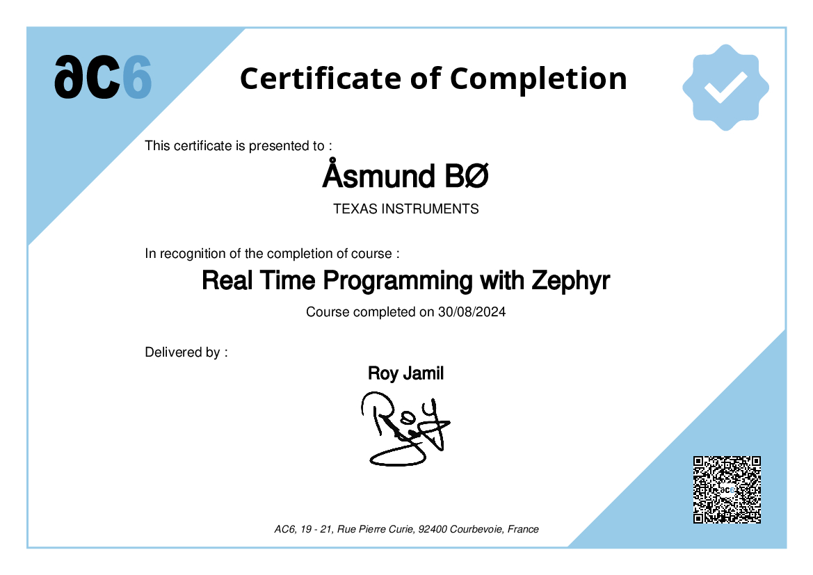 Certificate of Completion