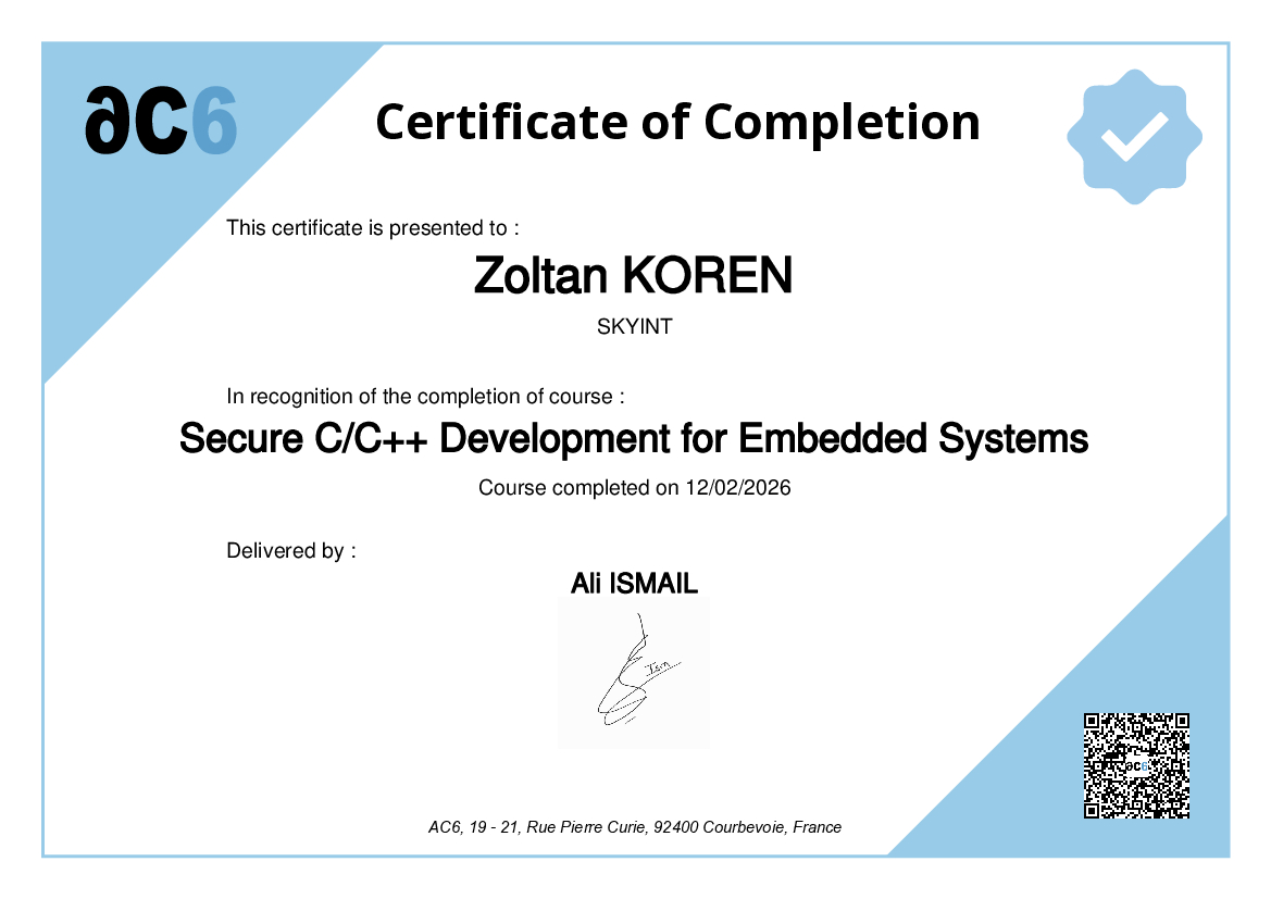 Certificate of Completion