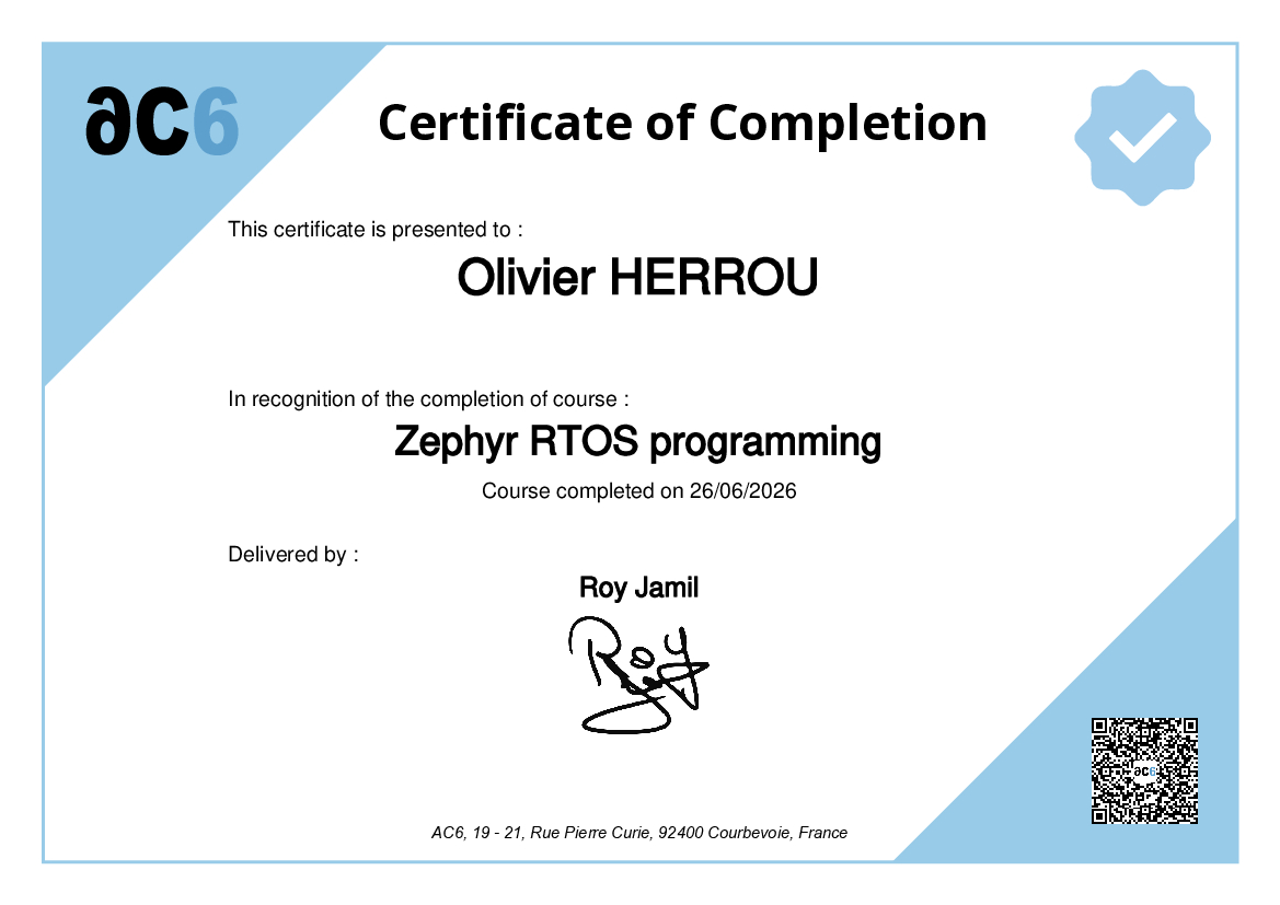Certificate of Completion