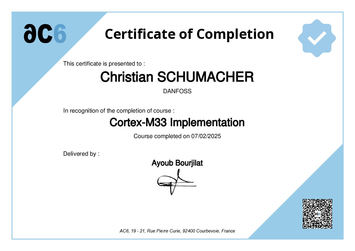 Certificate of Completion