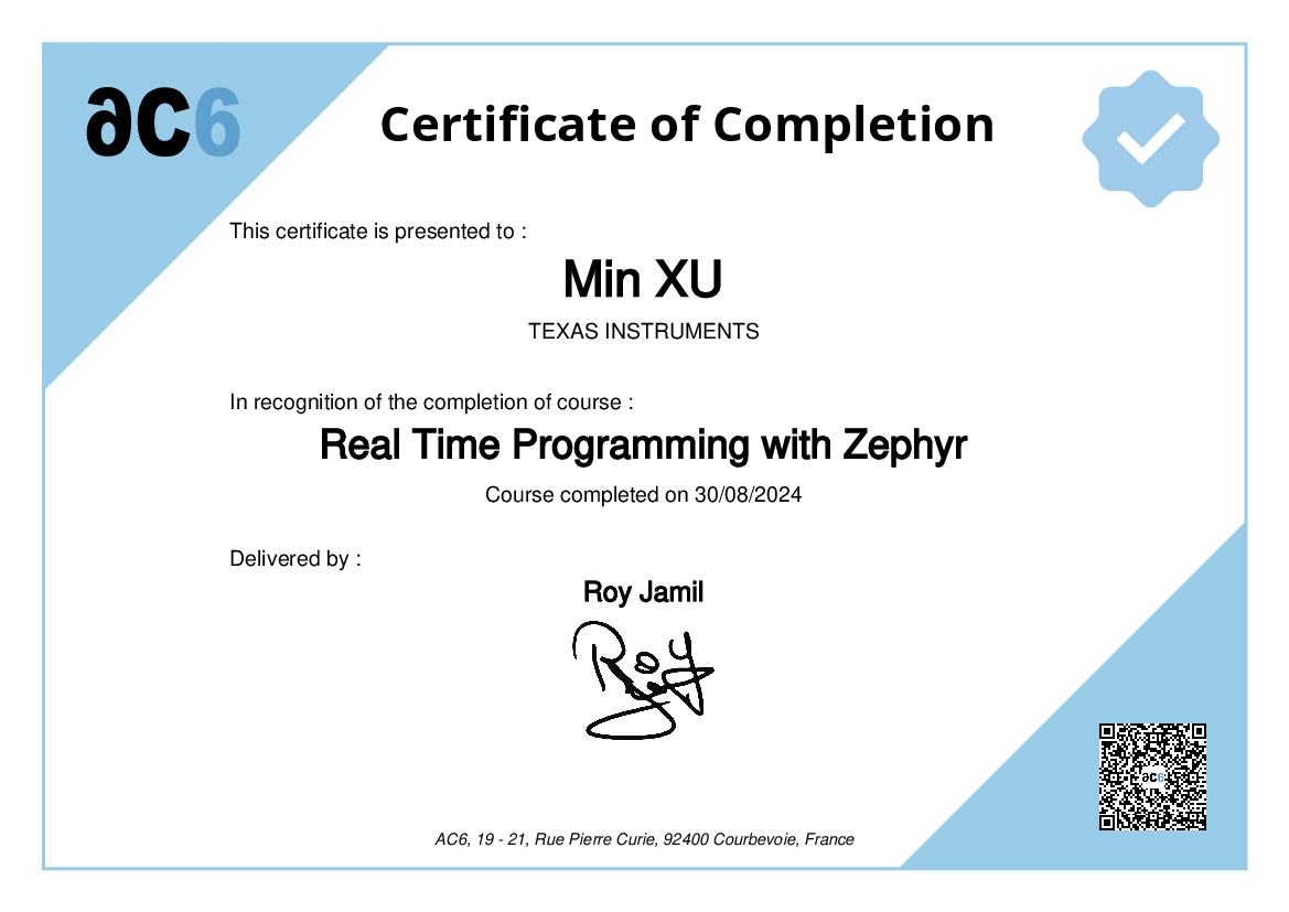 Certificate of Completion
