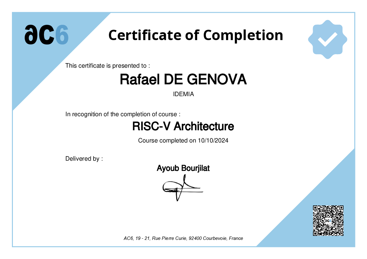 Certificate of Completion