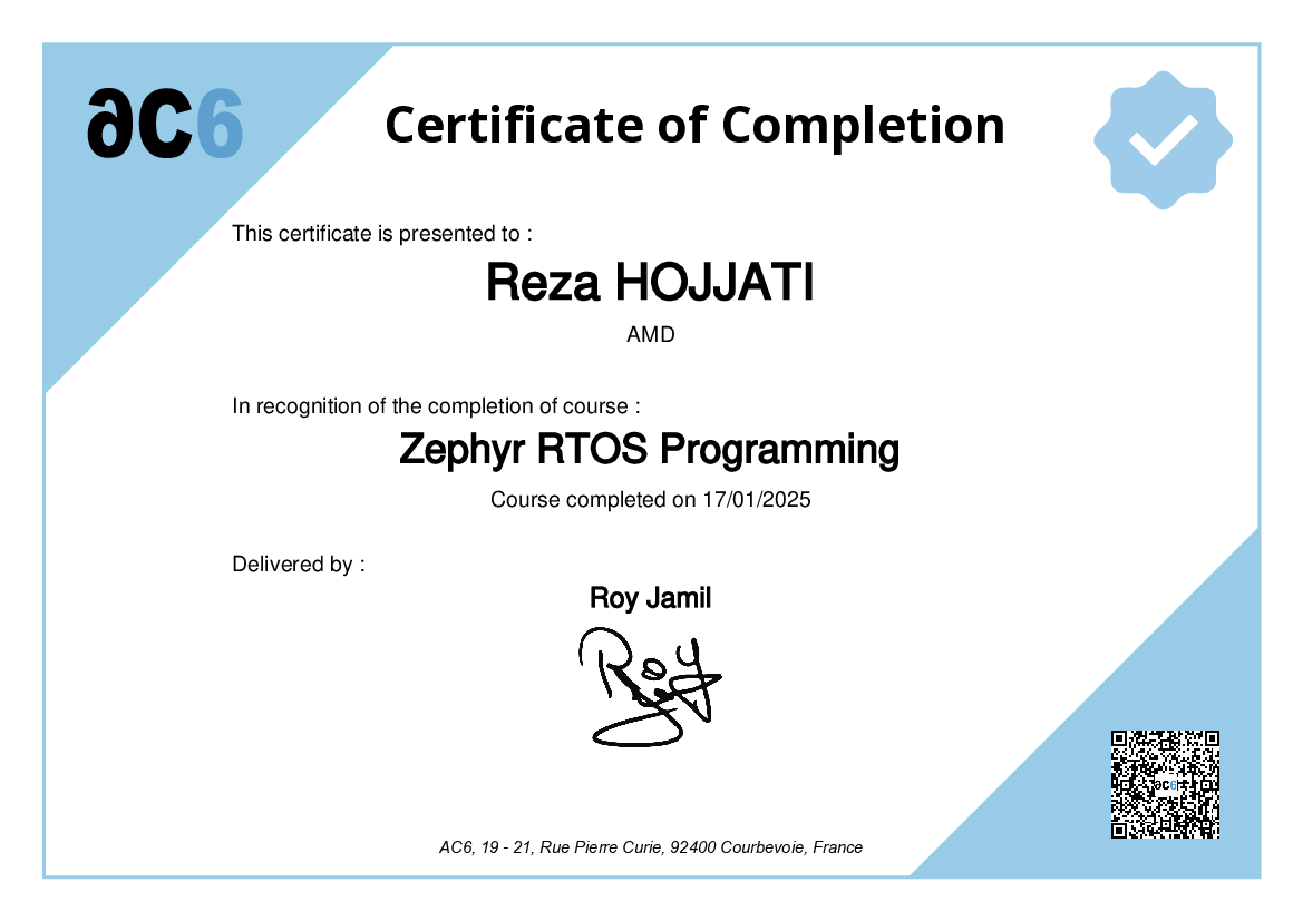 Certificate of Completion